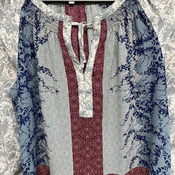 Daniel Rainn Split Neck Boho Shear Blouse M - Picture 2 of 16